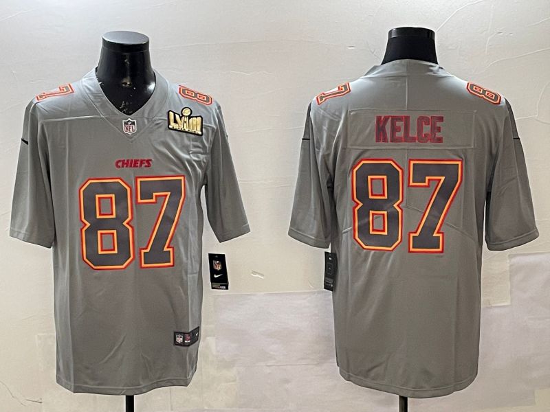Men Kansas City Chiefs #87 Kelce Grey 2025 Nike Vapor Limited NFL Jersey style 2101->kansas city chiefs->NFL Jersey